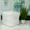 Parkland Collection Lina Transitional White Pouf