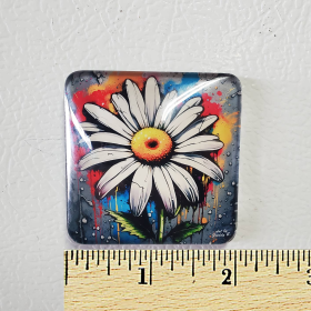 Street Style Daisy Print Acrylic Glass Magnet