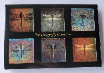 Set of 6 Acrylic Glass Magnets, The Dragonfly Collection