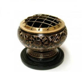 Black Brass Screen Burner With   Coaster 2.5"D