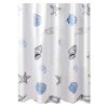 Ocean PEVA Bathroom Waterproof Shower Curtain Bathroom Hanging Curtain Door Curtain, 71x71inch