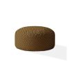 Indoor DIPPITY Caramel Round Zipper Pouf - Stuffed - Extra Beads Included! - 24in dia x 20in tall