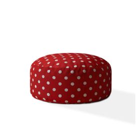 Indoor RETRO POLKA Bright Red/White Round Zipper Pouf - Cover Only - 24in dia x 20in tall