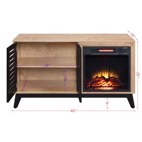 ACME Gamaliel Fireplace in Oak & Espresso Finish AC00849