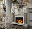 ACME Vendome FIREPLACE Antique Pearl Finish AC01313