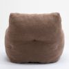 Soft Tufted Foam Bean Bag Chair With Teddy Fabric Coffee Brown