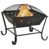 Fire Pit with Poker 24.4" XXL Steel