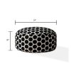 Indoor BIG DOT Black Round Zipper Pouf - Stuffed - Extra Beads Included! - 24in dia x 20in tall