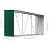 Garden Log Storage Shed Galvanized Steel 129.9"x33.1"x59.8" Green