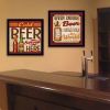 "Beer II Cold Beer Served Here Collection" 2-Piece Vignette By Mollie B., Printed Wall Art, Ready To Hang Framed Poster, Black Frame