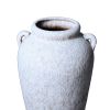 Artisan Ceramic Grey Stone Vase 7"D x 10.5"H - Country Charm for Your Home