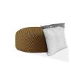 Indoor DIPPITY Caramel Round Zipper Pouf - Stuffed - Extra Beads Included! - 24in dia x 20in tall