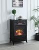 ACME Hamish Fireplace in Black Finish AC00851