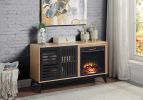 ACME Gamaliel Fireplace in Oak & Espresso Finish AC00849