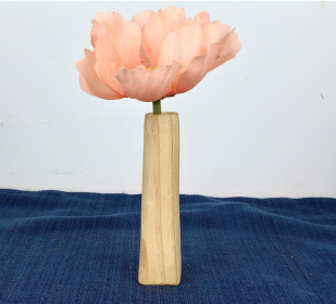 Hand Carved Wooden Vase (size: "Flute")