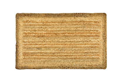 Hand Braided Jute Rug Natural / Pink Rectangle 24"X40" (Color: Natural, size: 24"x40")