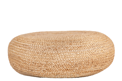 26" Wide Round Pouf Ottoman (Color: Natural, size: 26in)