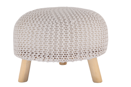 Wide Round Standard Ottoman (Color: Ivory, size: 20in)