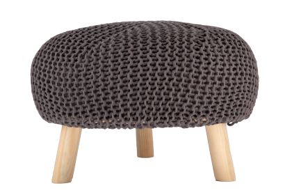 Wide Round Standard Ottoman (Color: Charcoal, size: 20in)