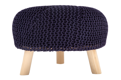 Wide Round Standard Ottoman (Color: Navy, size: 20in)