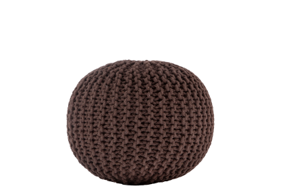 Anahid 18" Wide Round Pouf Ottoman (Color: Brown, size: 18in)