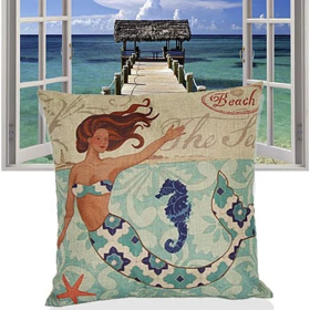 Moods of A Mermaid Cushion Covers (Color: Mermaid And The Deep Blue Sea)