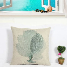 Coastal Charm Cushion Covers (Color: Coral Leaf)