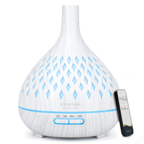 Openwork Vase Wood Essential Oil Diffuser (Color: White)