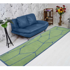 Rugsotic Carpets Hand Tufted Wool Runner Area Rug Contemporary (Color: Green Blue, size: 2'6"x8')