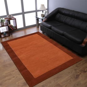 Rugsotic Carpets Hand Tufted Wool Area Rug Contemporary (Color: Red Brown, size: 5'x8')