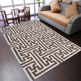 Rugsotic Carpets Hand Tufted Wool Area Rug Contemporary (Color: Cream Brown, size: 8'x11')