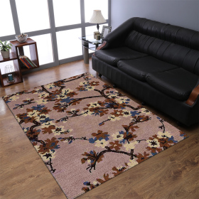 Rugsotic Carpets Hand Tufted Wool Area Rug Floral (Color: Beige, size: 8'x11')