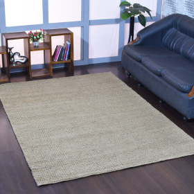 Rugsotic Carpets Hand Woven Jute Eco-friendly Area Rug Solid (Color: Beige, size: 6'x9')