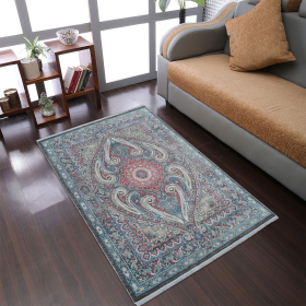 Rugsotic Carpets Machine Woven Crossweave Polyester Area Rug Oriental (Color: Brown Gray, size: 1'8''x2'10'')