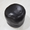 Solid Handmade Goat Leather Round Pouf (Recycled Cotton Fill)