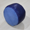 Solid Handmade Goat Leather Round Pouf (Recycled Cotton Fill)