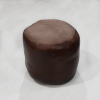 Solid Handmade Goat Leather Round Pouf (Recycled Cotton Fill)