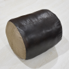 Solid Handmade Goat Leather Round Pouf (Recycled Cotton Fill)