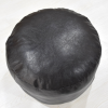 Solid Handmade Goat Leather Round Pouf (Recycled Cotton Fill)