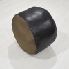 Solid Handmade Goat Leather Round Pouf (Recycled Cotton Fill)