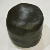 Solid Handmade Goat Leather Round Pouf (Recycled Cotton Fill)