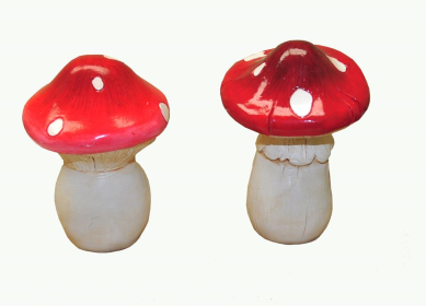 MiniGarden Fairy Garden Miniature Life Size Mushroom Statue (Color: Red)