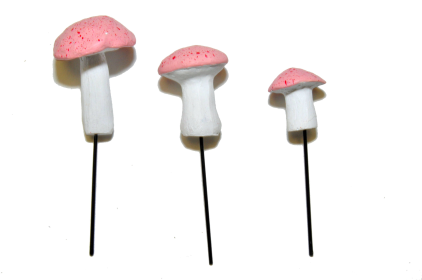 Garden Miniature Mushrooms (Color: Pink)