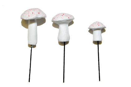 Garden Miniature Mushrooms (Color: White)