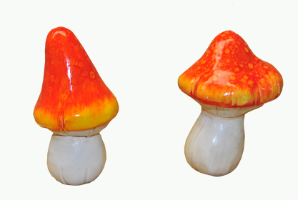 MiniGarden Fairy Garden Miniature Life Size Mushroom Statue (Color: orange)