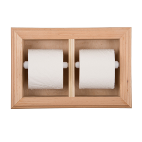 Bradenton Recessed Solid Wood Double Toilet Paper Holder (size: 13.25 x 8.5")