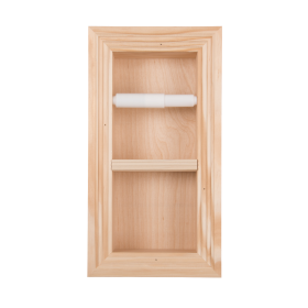 Bradenton Recessed Solid Wood Double Toilet Paper Holder (size: 7 x 14.5")