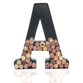 Made Easy Kit Metal Letter Wine Cork Holder w/Wall Mount Kit (Color: Letter A, size: Large (12"))