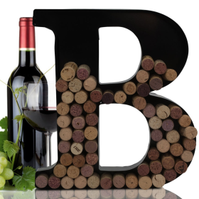 Made Easy Kit Metal Letter Wine Cork Holder w/Wall Mount Kit (Color: Letter B, size: Large (12"))