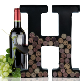 Made Easy Kit Metal Letter Wine Cork Holder w/Wall Mount Kit (Color: Letter H, size: Large (12"))